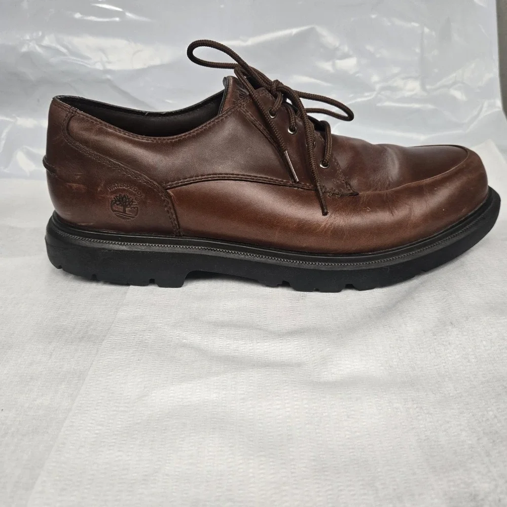 Timberland Smart Comfort Men 10.5 Genuine Leather Brown 61075 Waterproof Chassis